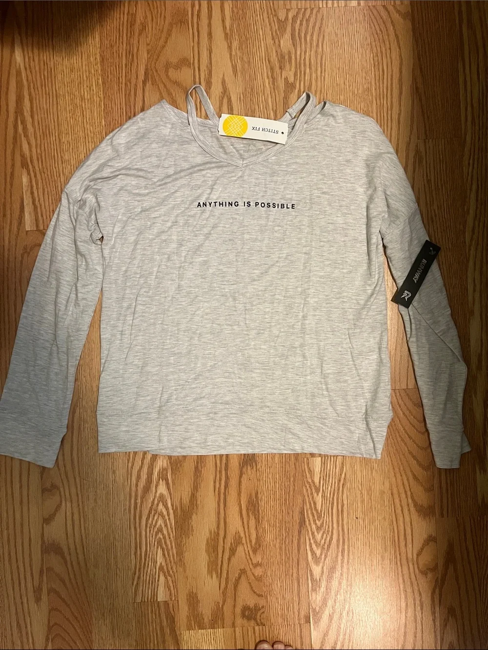 Light Gray Long-Sleeve Tee with 